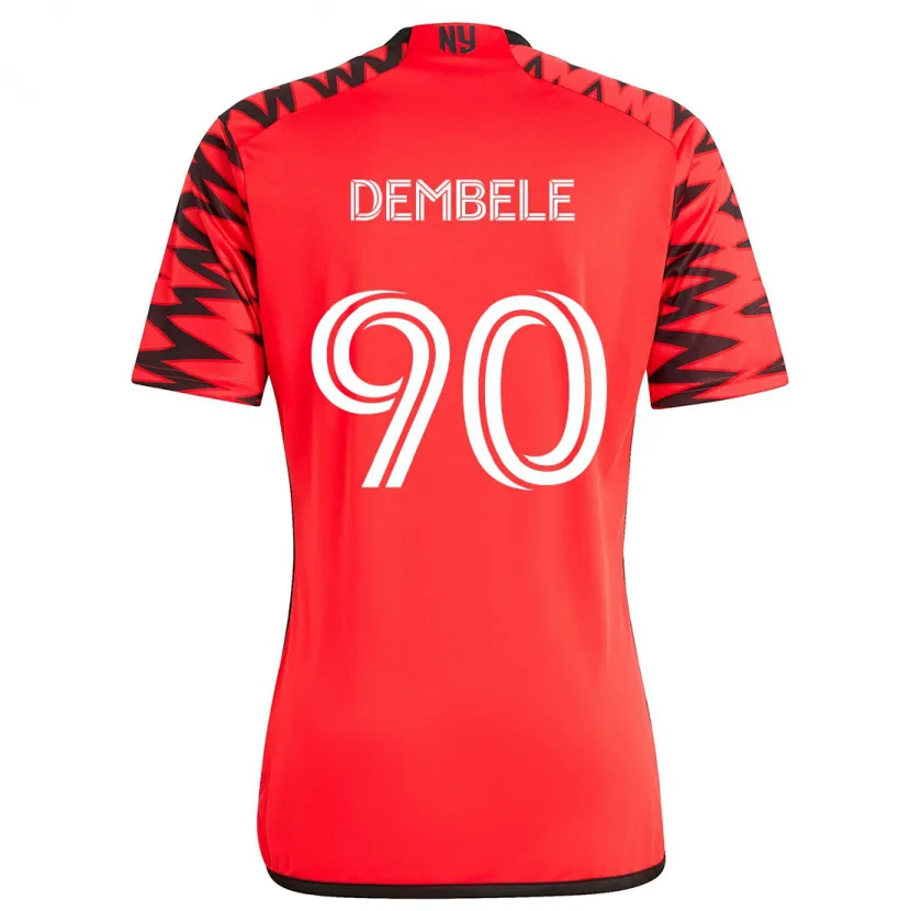 Danxen Dětské Malick Dembele #90 Červená Černá Bílá Daleko Hráčské Dresy 2024/25 Dres