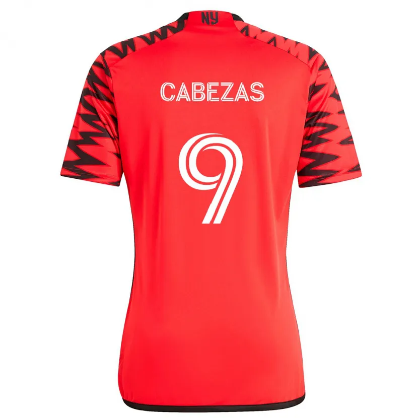 Danxen Dětské Jorge Cabezas #9 Červená Černá Bílá Daleko Hráčské Dresy 2024/25 Dres