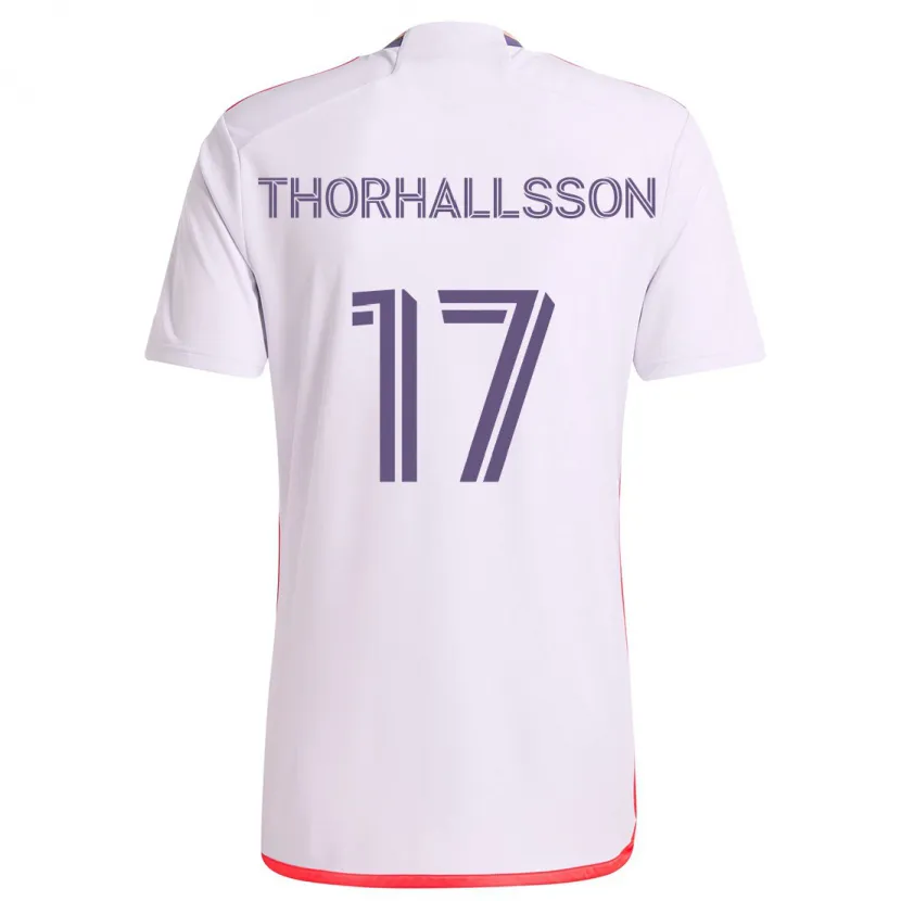 Danxen Dětské Dagur Dan Thórhallsson #17 Bílá Červená Fialová Daleko Hráčské Dresy 2024/25 Dres