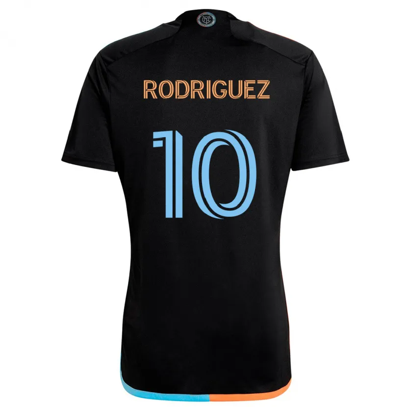 Danxen Dětské Santiago Rodríguez #10 Černá Oranžová Modrá Daleko Hráčské Dresy 2024/25 Dres