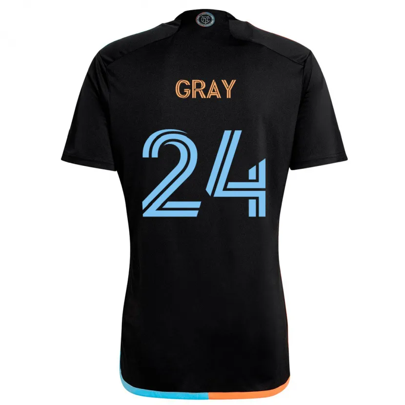 Danxen Dětské Tayvon Gray #24 Černá Oranžová Modrá Daleko Hráčské Dresy 2024/25 Dres