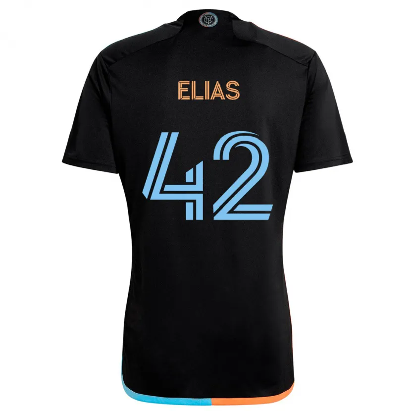 Danxen Dětské Piero Elias #42 Černá Oranžová Modrá Daleko Hráčské Dresy 2024/25 Dres