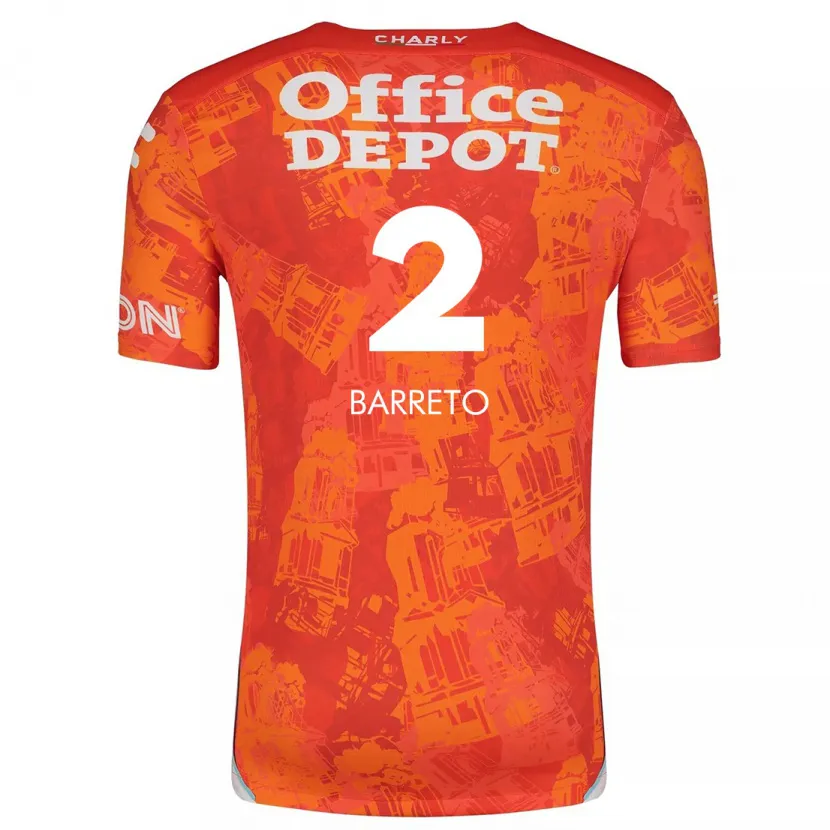 Danxen Dětské Sergio Barreto #2 Oranžová Bílá Daleko Hráčské Dresy 2024/25 Dres