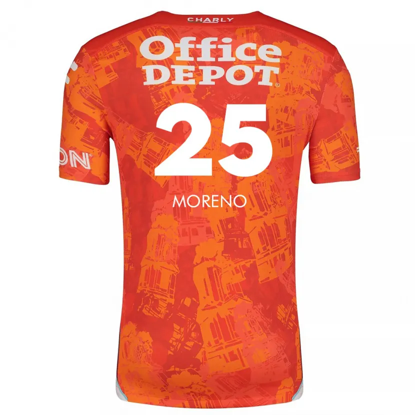 Danxen Dětské Carlos Moreno #25 Oranžová Bílá Daleko Hráčské Dresy 2024/25 Dres