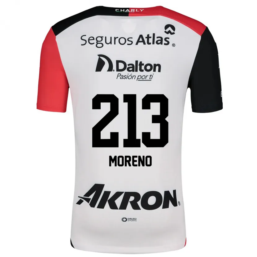 Danxen Dětské Eduardo Moreno #213 Bílá Červená Černá Daleko Hráčské Dresy 2024/25 Dres