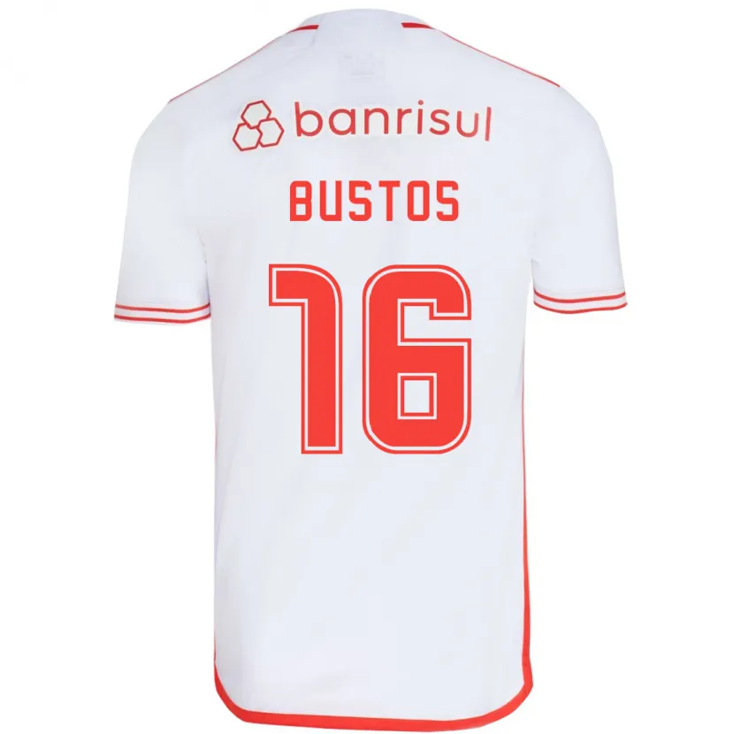 Danxen Dětské Fabricio Bustos #16 Bílá Červená Daleko Hráčské Dresy 2024/25 Dres