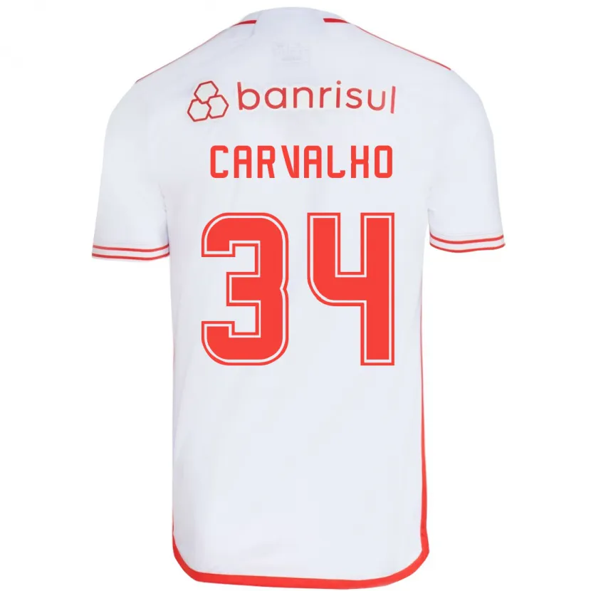 Danxen Dětské Gabriel Carvalho #34 Bílá Červená Daleko Hráčské Dresy 2024/25 Dres