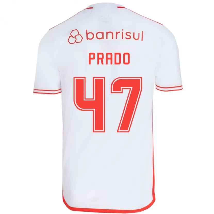 Danxen Dětské Gustavo Prado #47 Bílá Červená Daleko Hráčské Dresy 2024/25 Dres