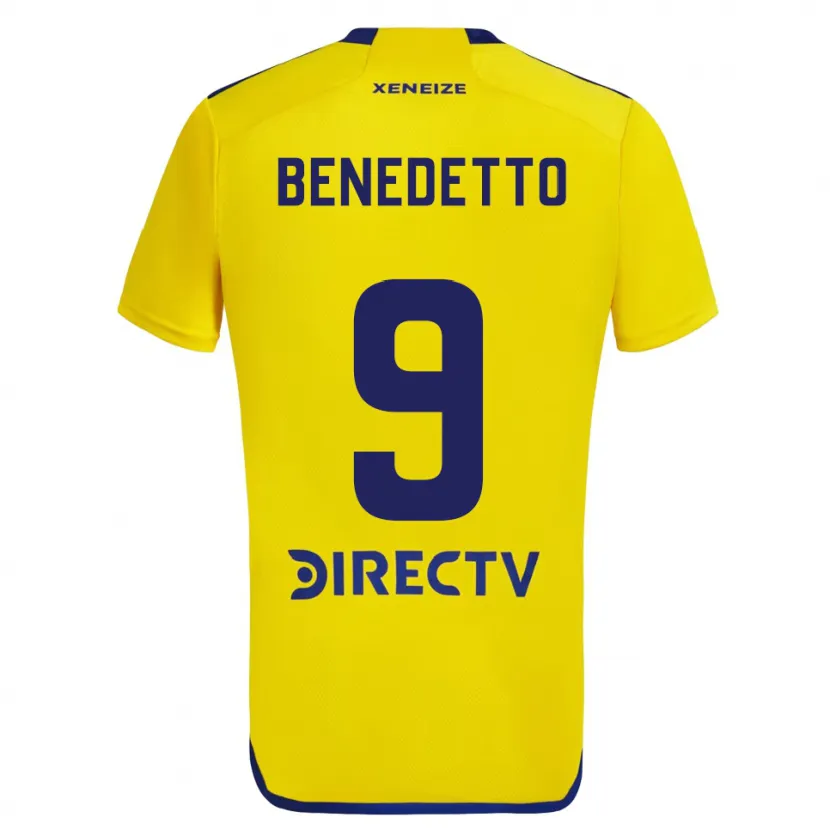 Danxen Dětské Darío Benedetto #9 Žlutá Modrá Daleko Hráčské Dresy 2024/25 Dres