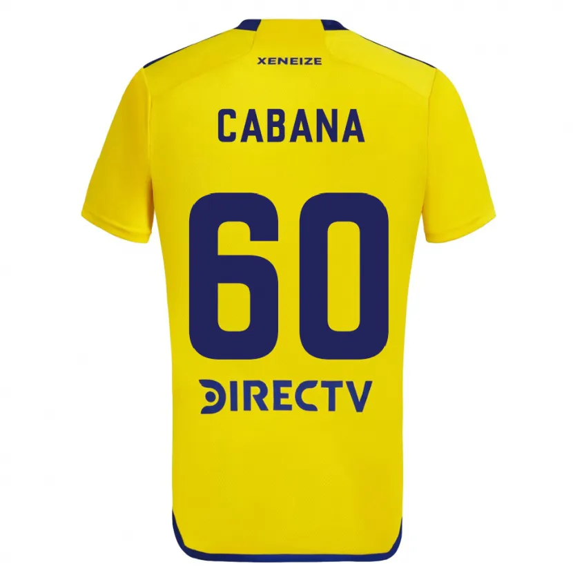 Danxen Dětské Juan Pablo Cabaña #60 Žlutá Modrá Daleko Hráčské Dresy 2024/25 Dres