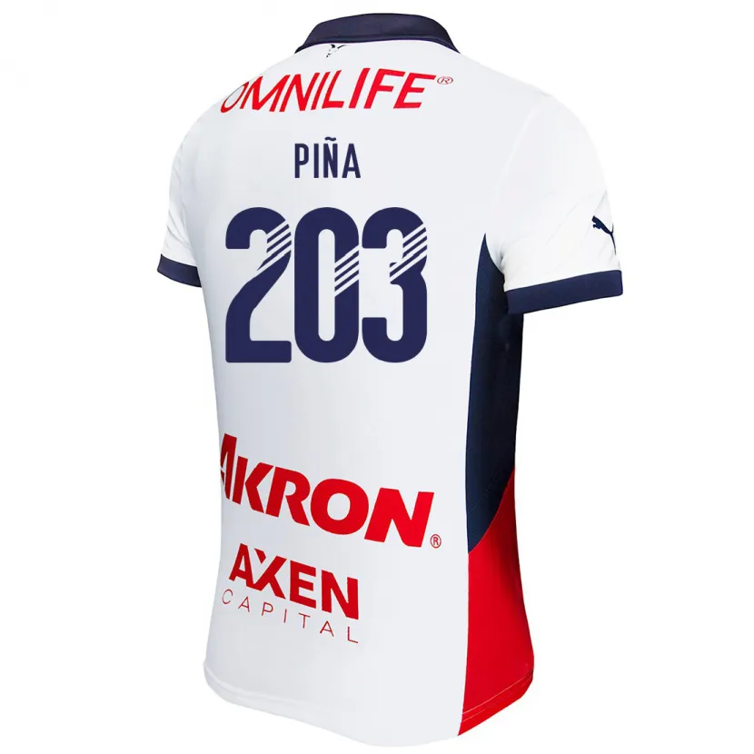 Danxen Dětské Fernando Piña #203 Bílá Červená Modrá Daleko Hráčské Dresy 2024/25 Dres