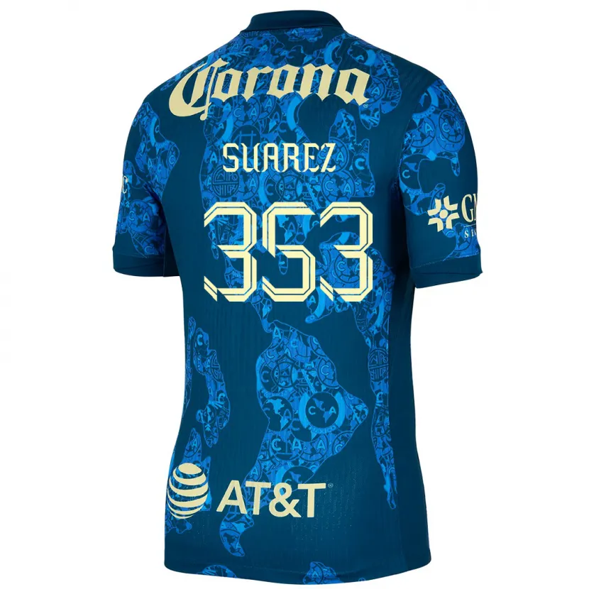 Danxen Dětské Irwin Suarez #353 Modrá Žlutá Daleko Hráčské Dresy 2024/25 Dres