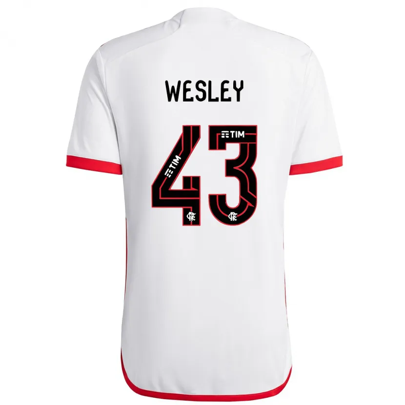 Danxen Dětské Wesley #43 Bílá Červená Daleko Hráčské Dresy 2024/25 Dres