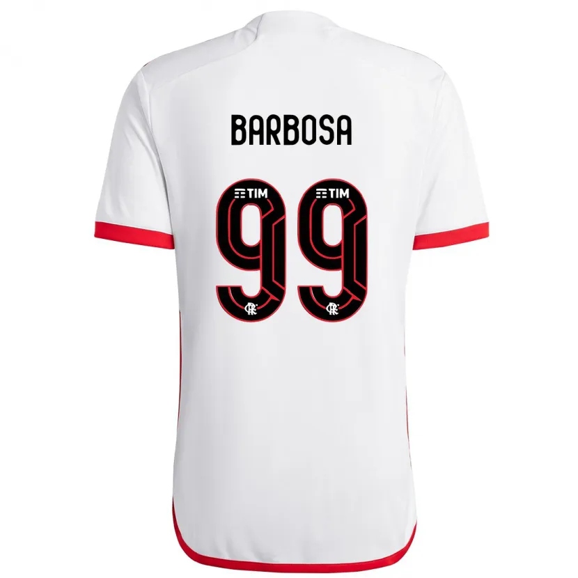 Danxen Dětské Gabriel Barbosa #99 Bílá Červená Daleko Hráčské Dresy 2024/25 Dres