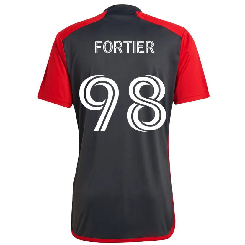 Danxen Pánské Kristjan Fortier #98 Šedá Červená Domů Hráčské Dresy 2024/25 Dres