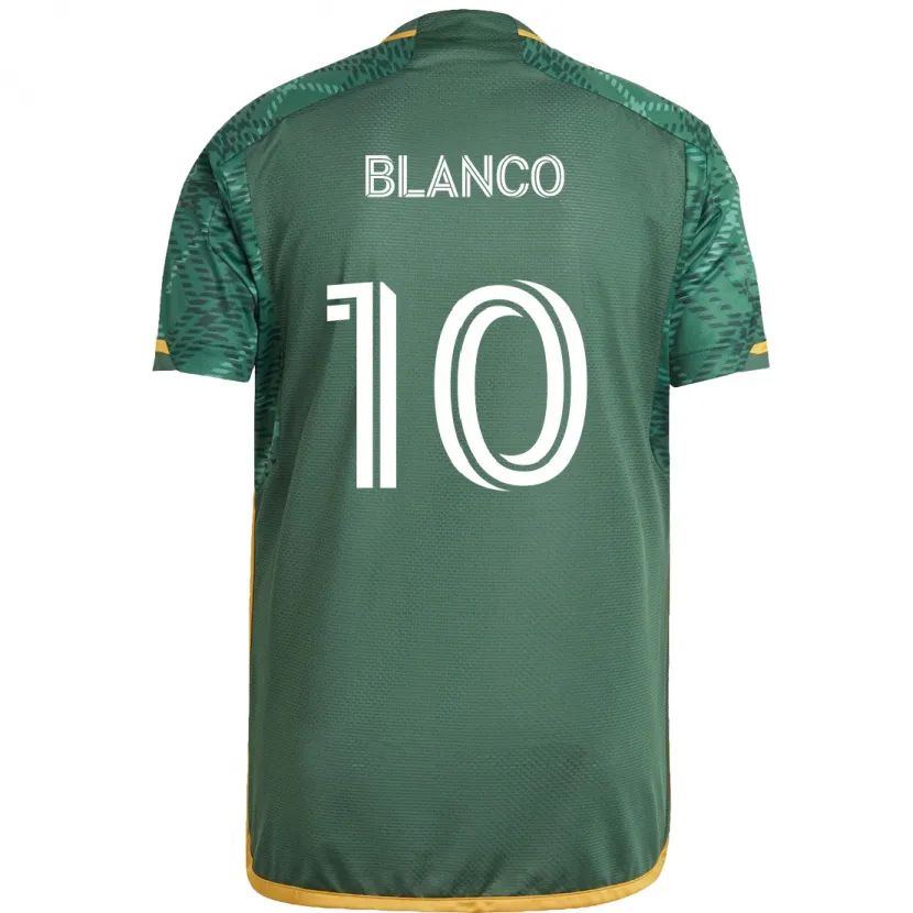 Danxen Pánské Sebastián Blanco #10 Zelená Oranžová Domů Hráčské Dresy 2024/25 Dres