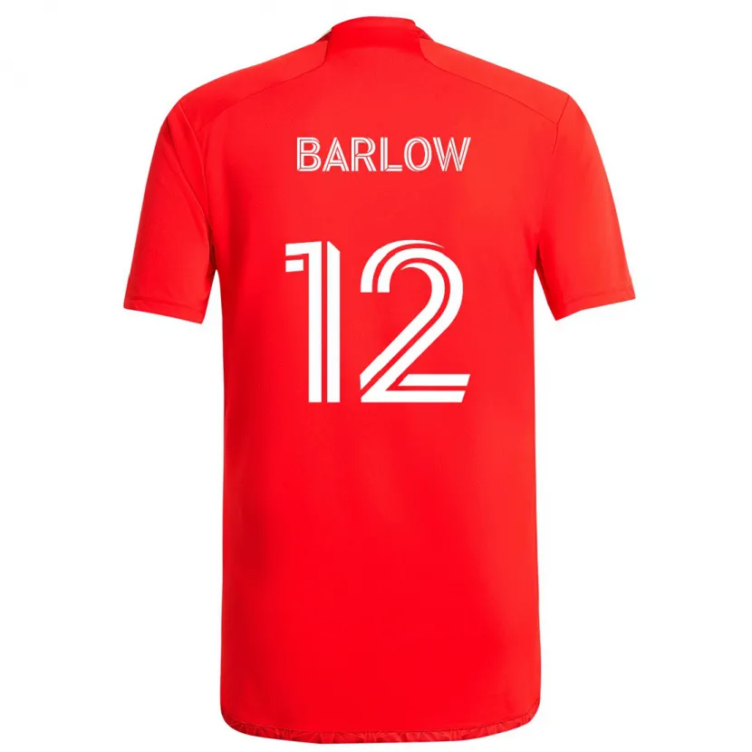 Danxen Pánské Tom Barlow #12 Červená Bílá Domů Hráčské Dresy 2024/25 Dres