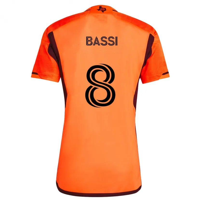 Danxen Pánské Amine Bassi #8 Oranžová Černá Domů Hráčské Dresy 2024/25 Dres