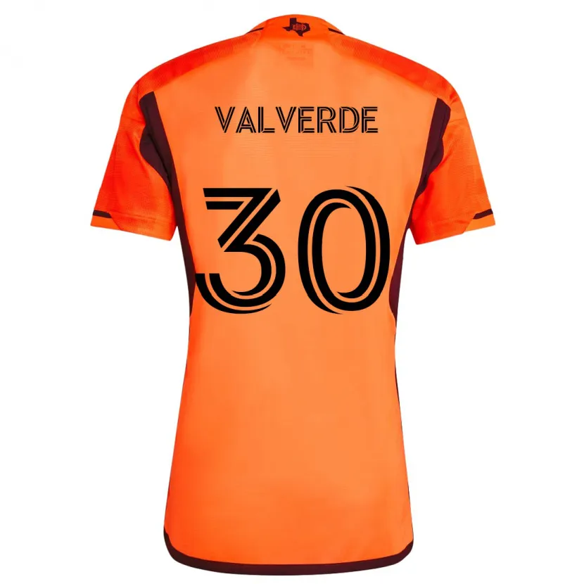 Danxen Pánské Jefferson Valverde #30 Oranžová Černá Domů Hráčské Dresy 2024/25 Dres