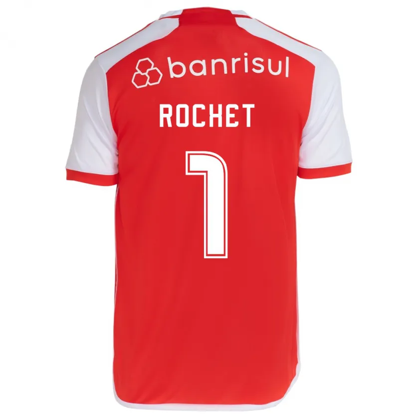 Danxen Pánské Sergio Rochet #1 Červená Bílá Domů Hráčské Dresy 2024/25 Dres