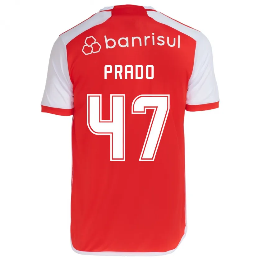 Danxen Pánské Gustavo Prado #47 Červená Bílá Domů Hráčské Dresy 2024/25 Dres