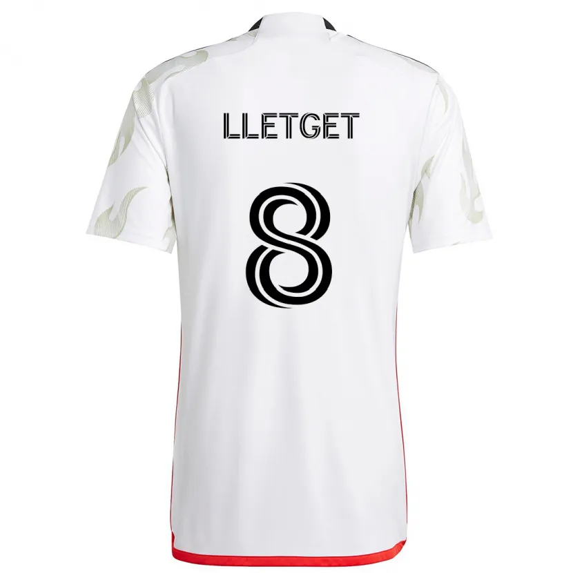 Danxen Pánské Sebastian Lletget #8 Bílá Červená Černá Daleko Hráčské Dresy 2024/25 Dres