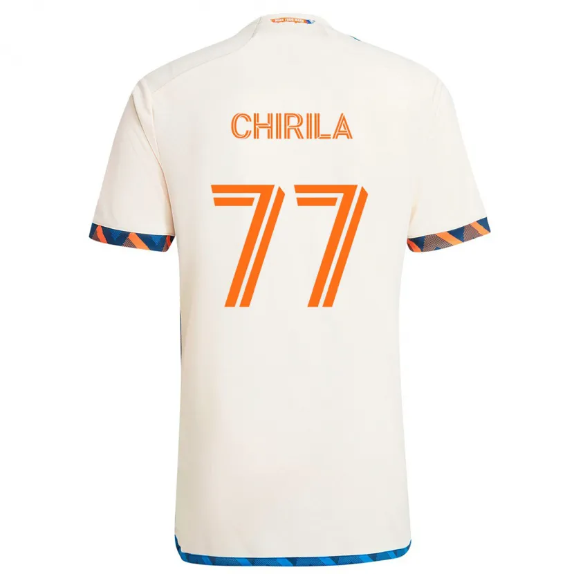 Danxen Pánské Stefan Chirila #77 Bílá Oranžová Daleko Hráčské Dresy 2024/25 Dres