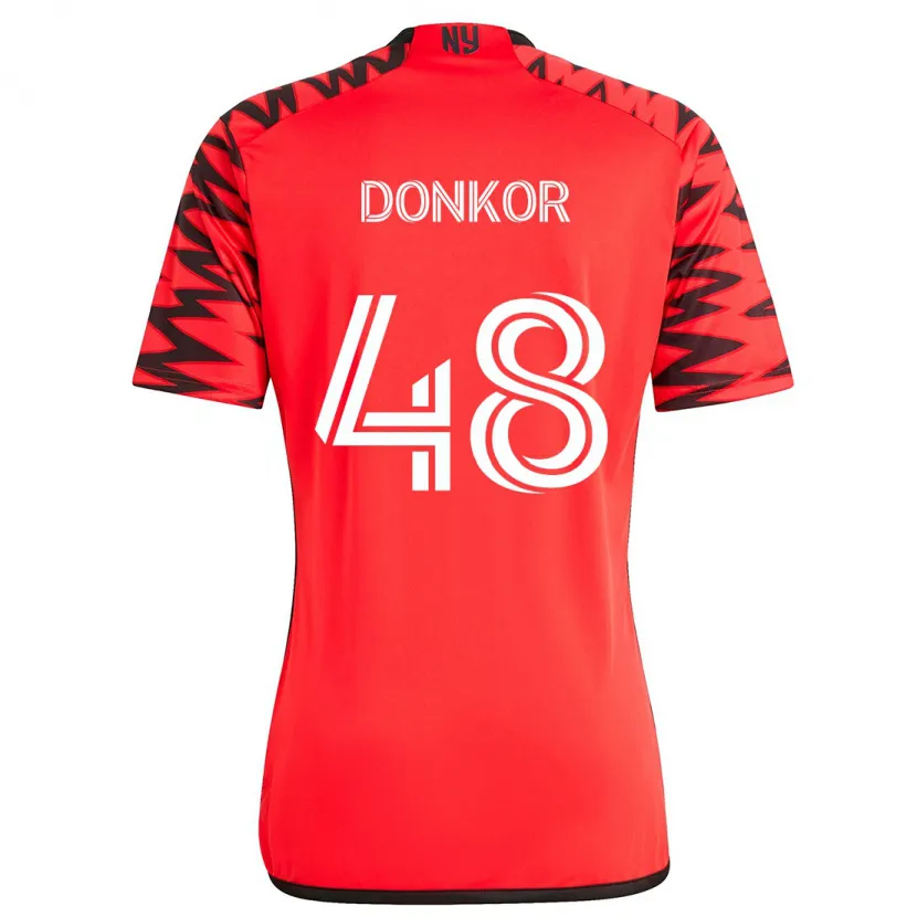 Danxen Pánské Ronald Donkor #48 Červená Černá Bílá Daleko Hráčské Dresy 2024/25 Dres