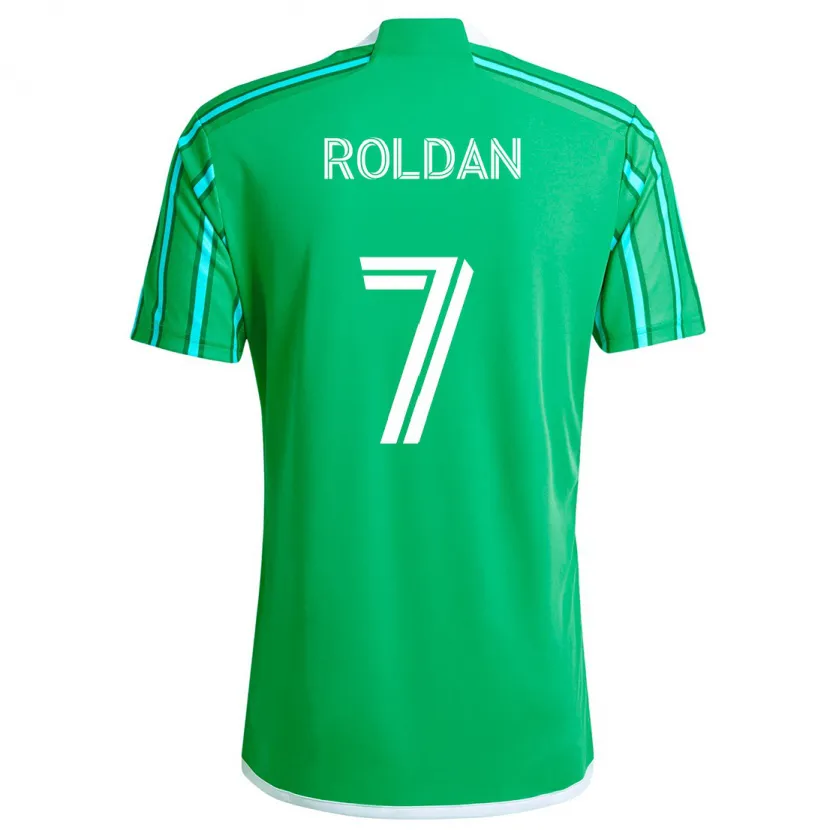 Danxen Dámské Cristian Roldán #7 Zelená Bílá Domů Hráčské Dresy 2024/25 Dres