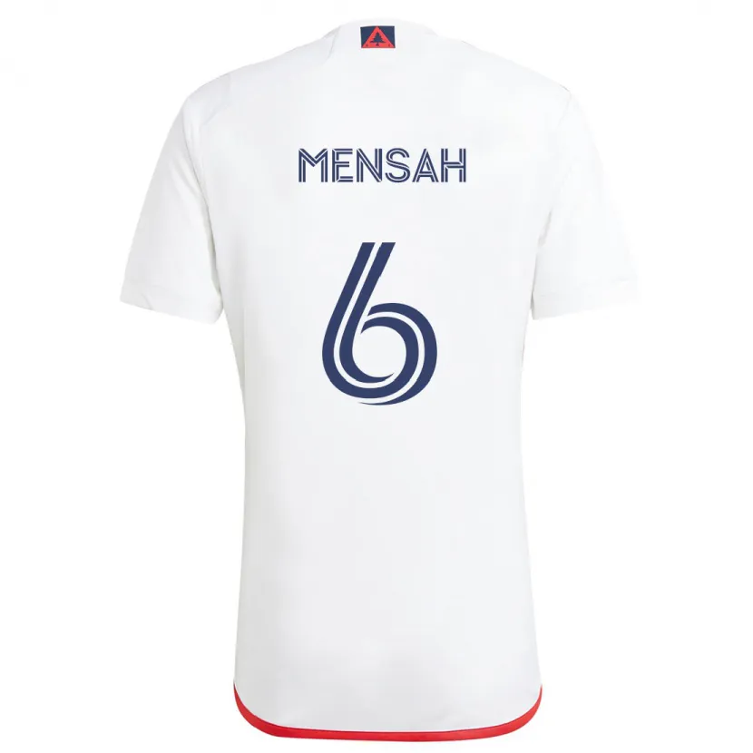 Danxen Dámské Jonathan Mensah #6 Bílá Červená Daleko Hráčské Dresy 2024/25 Dres