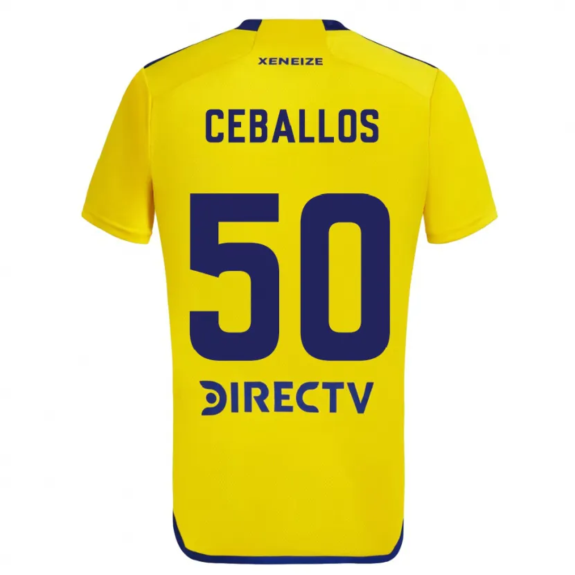 Danxen Dámské Julián Ceballos #50 Žlutá Modrá Daleko Hráčské Dresy 2024/25 Dres