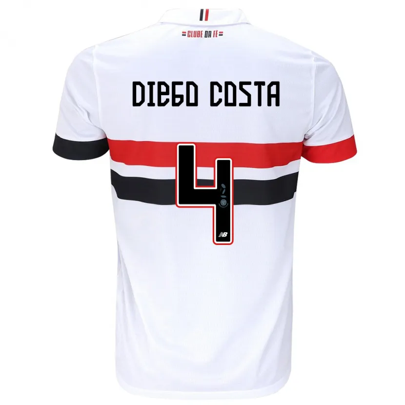 Danxen Dětské Diego Costa #4 Bílá Červená Černá Domů Hráčské Dresy 2024/25 Dres