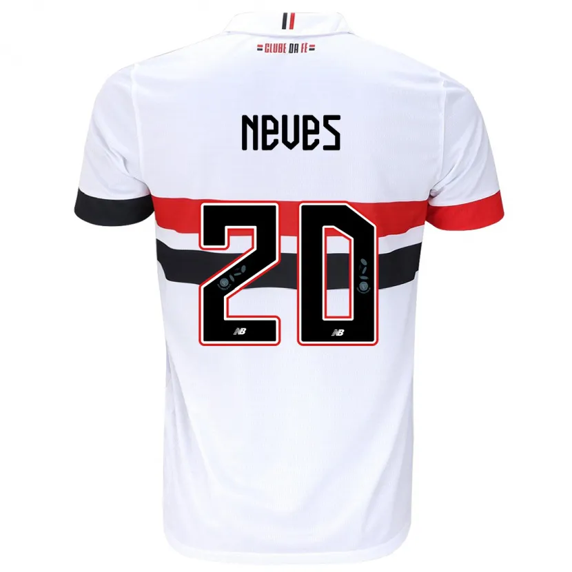 Danxen Dětské Gabriel Neves #20 Bílá Červená Černá Domů Hráčské Dresy 2024/25 Dres