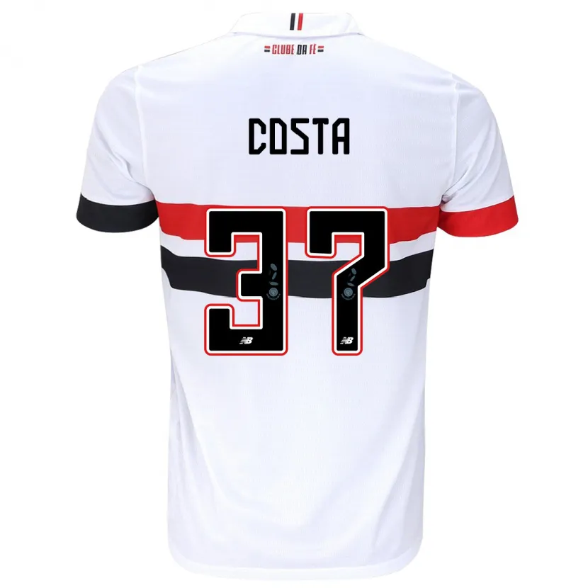 Danxen Dětské Talles Costa #37 Bílá Červená Černá Domů Hráčské Dresy 2024/25 Dres