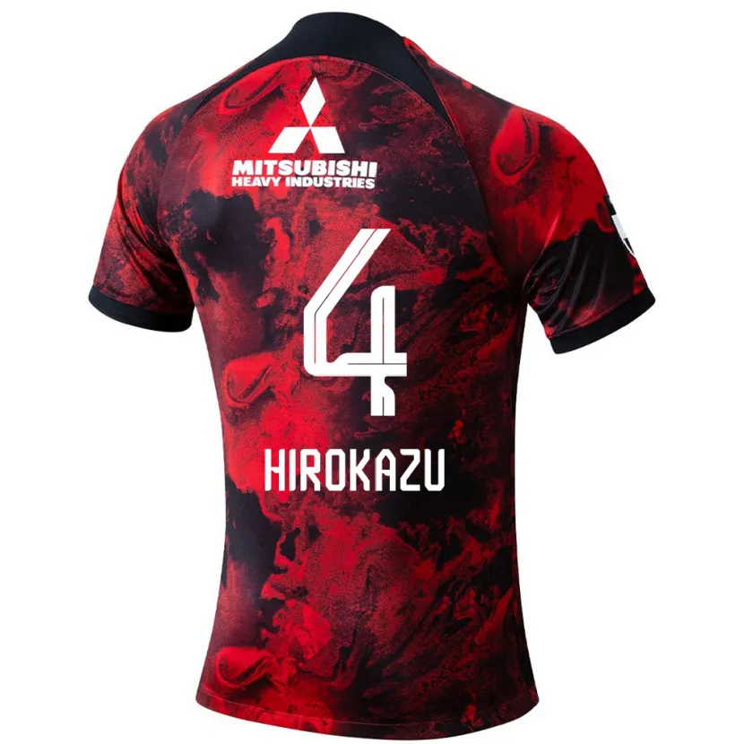 Danxen Dětské Hirokazu Ishihara #4 Červená Černá Domů Hráčské Dresy 2024/25 Dres