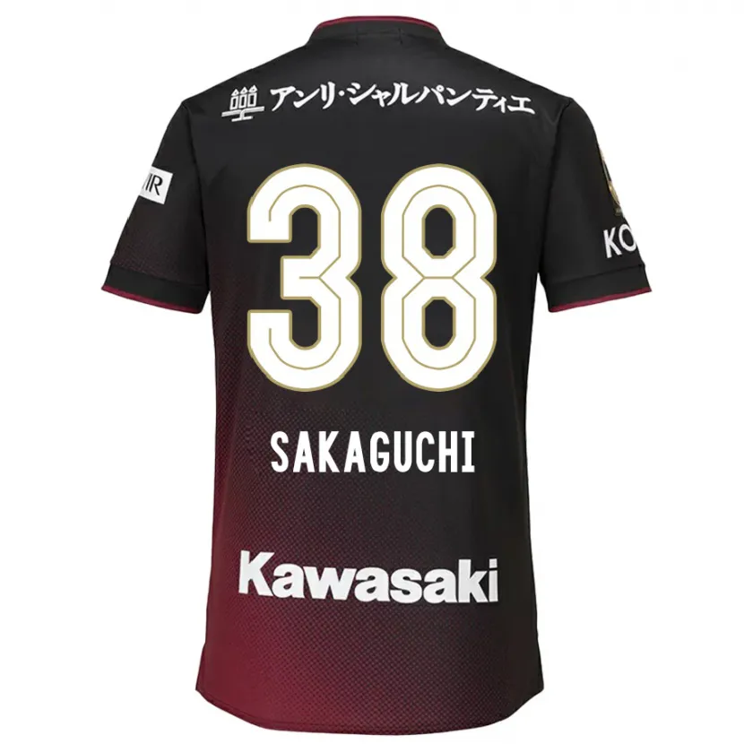 Danxen Dětské Yuki Sakaguchi #38 Černá Červená Domů Hráčské Dresy 2024/25 Dres