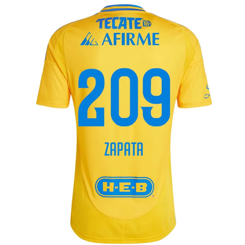 Danxen Dětské Jorge Zapata #209 Zlatožlutá Domů Hráčské Dresy 2024/25 Dres