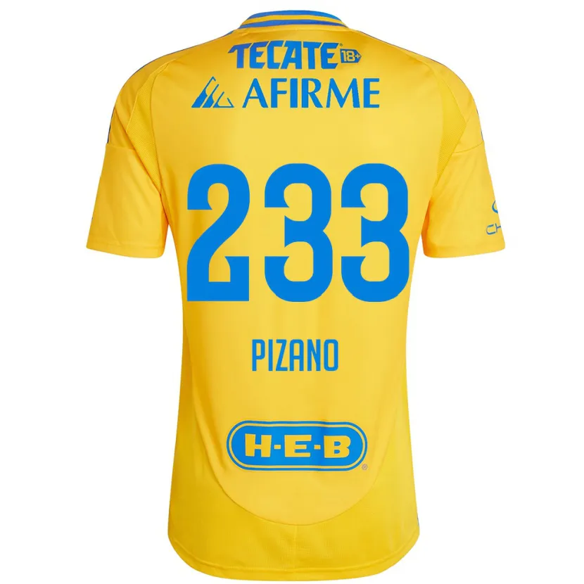 Danxen Dětské Juan Pizano #233 Zlatožlutá Domů Hráčské Dresy 2024/25 Dres