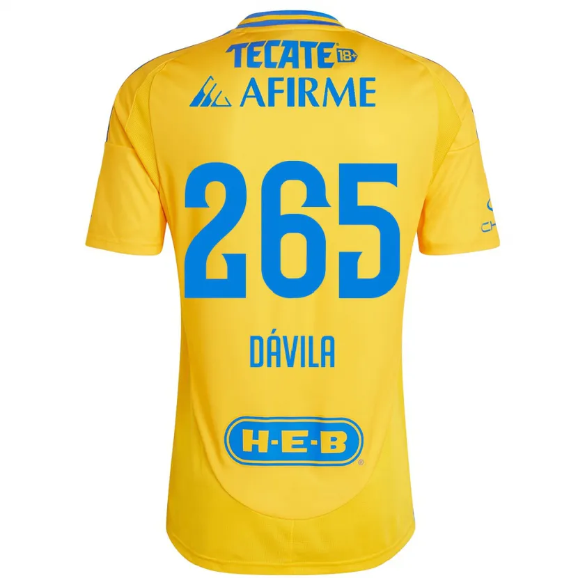 Danxen Dětské Emiliano Dávila #265 Zlatožlutá Domů Hráčské Dresy 2024/25 Dres