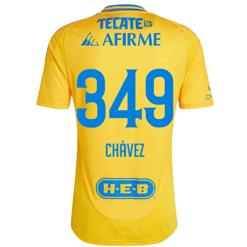 Danxen Dětské Jorge Chávez #349 Zlatožlutá Domů Hráčské Dresy 2024/25 Dres