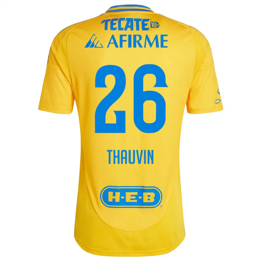 Danxen Dětské Florian Thauvin #26 Zlatožlutá Domů Hráčské Dresy 2024/25 Dres