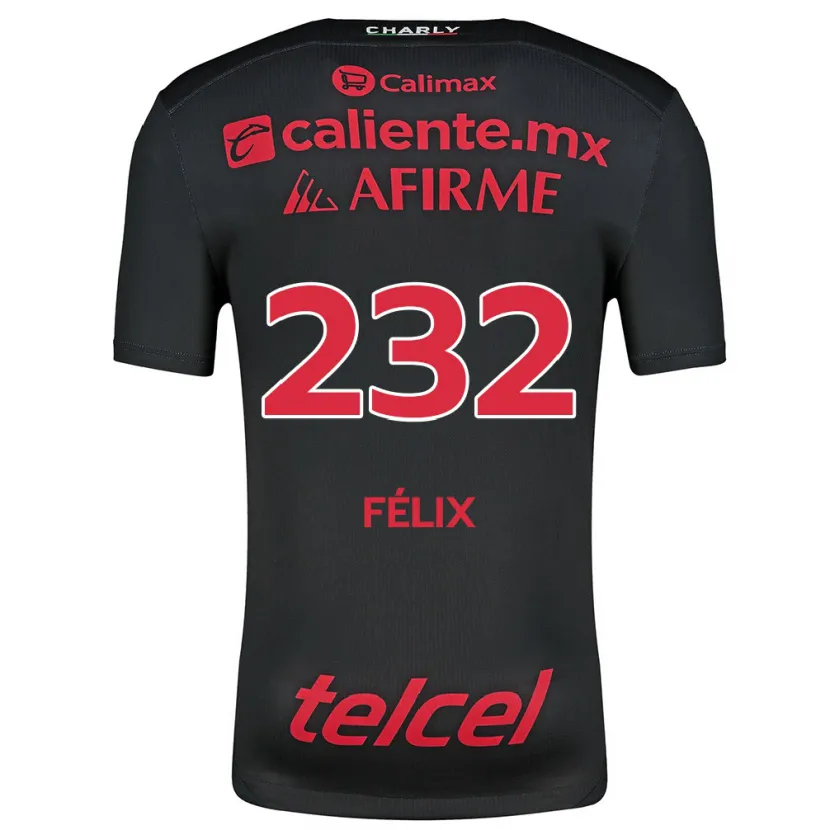 Danxen Dětské Erick Félix #232 Černá Červená Domů Hráčské Dresy 2024/25 Dres