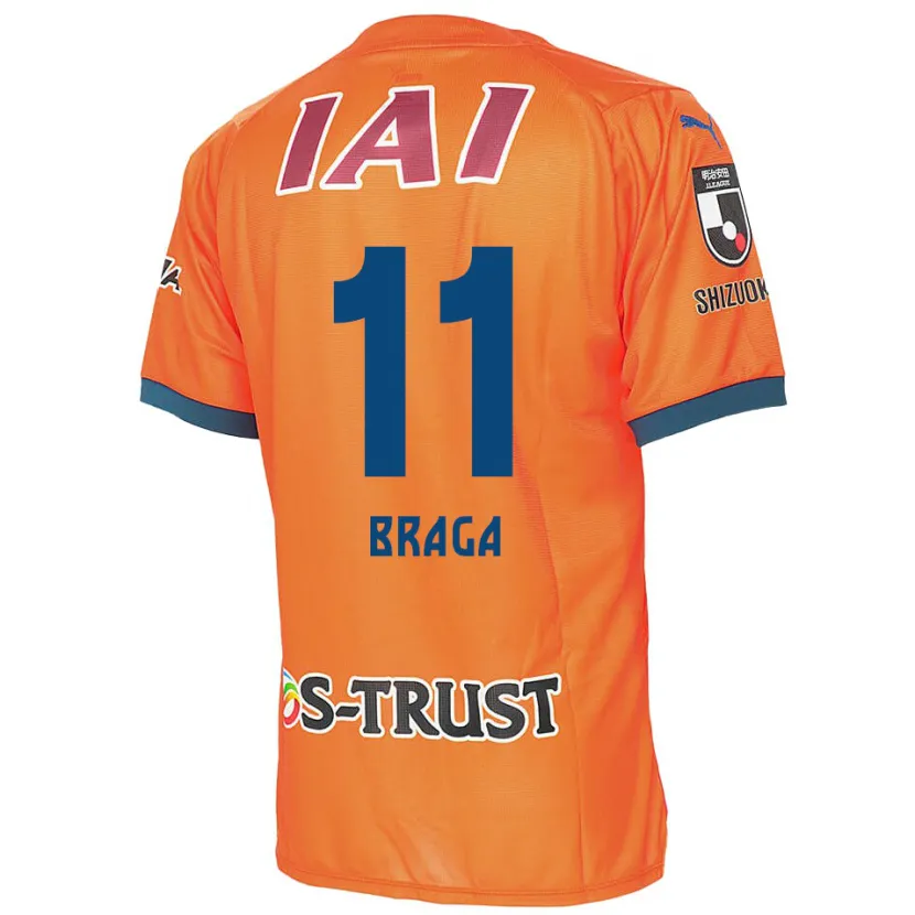 Danxen Dětské Lucas Braga #11 Oranžová Modrá Domů Hráčské Dresy 2024/25 Dres