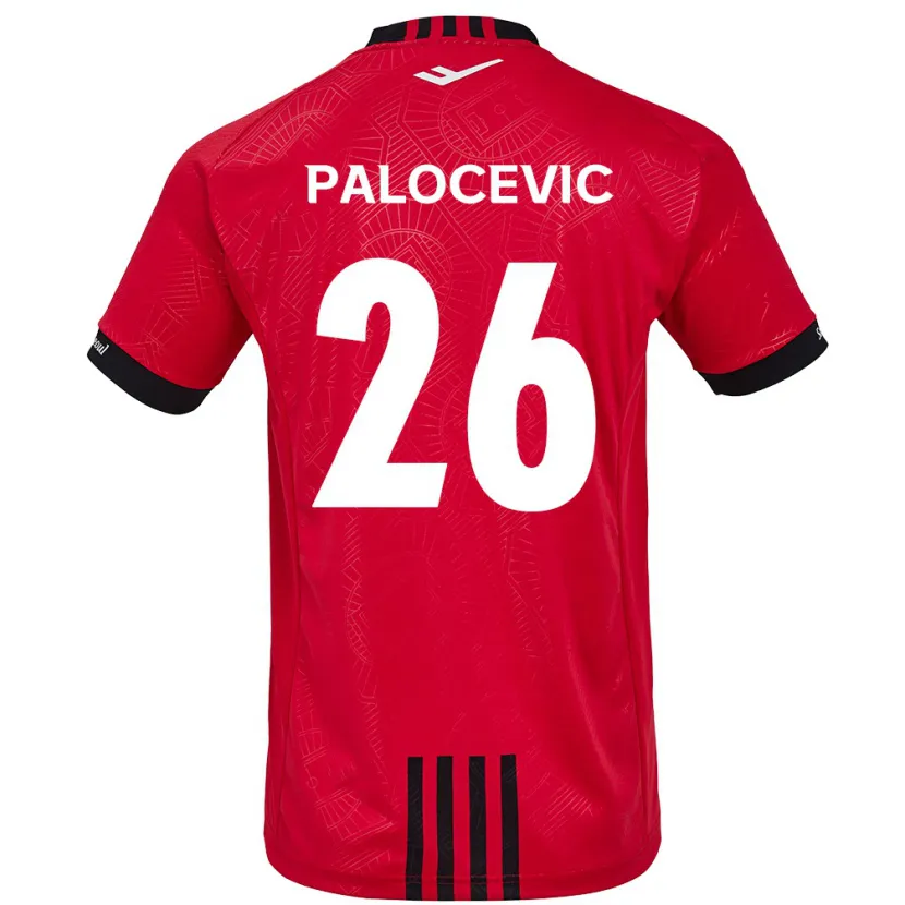 Danxen Dětské Aleksandar Palocevic #26 Červená Černá Domů Hráčské Dresy 2024/25 Dres