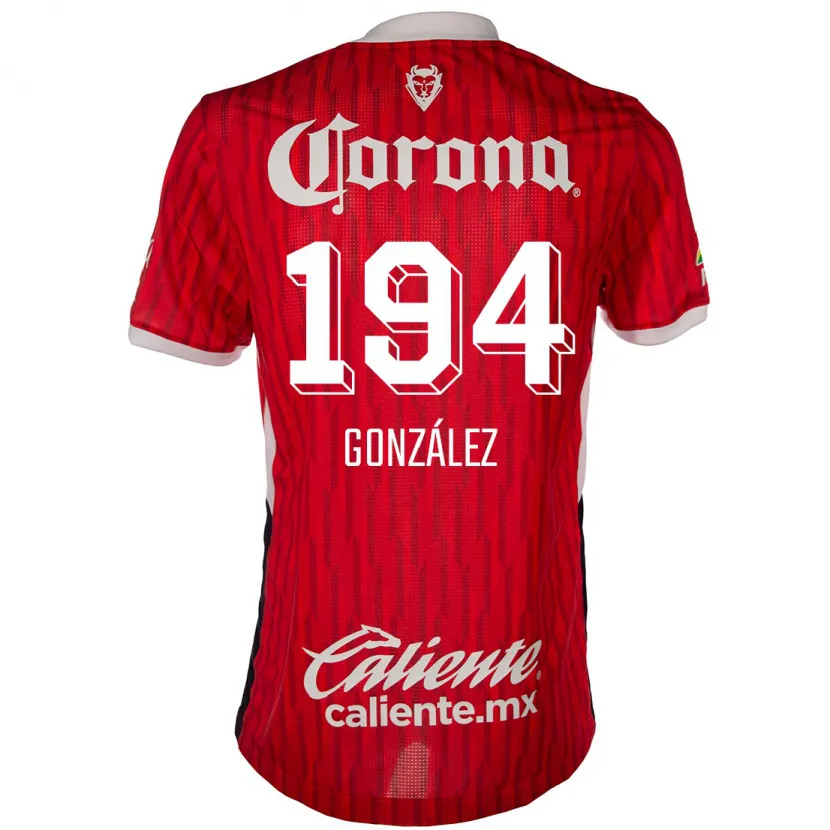 Danxen Dětské Cristopher González #194 Červená Bílá Domů Hráčské Dresy 2024/25 Dres