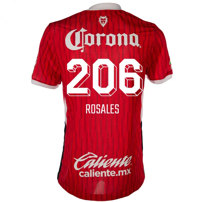 Danxen Dětské Santiago Rosales #206 Červená Bílá Domů Hráčské Dresy 2024/25 Dres