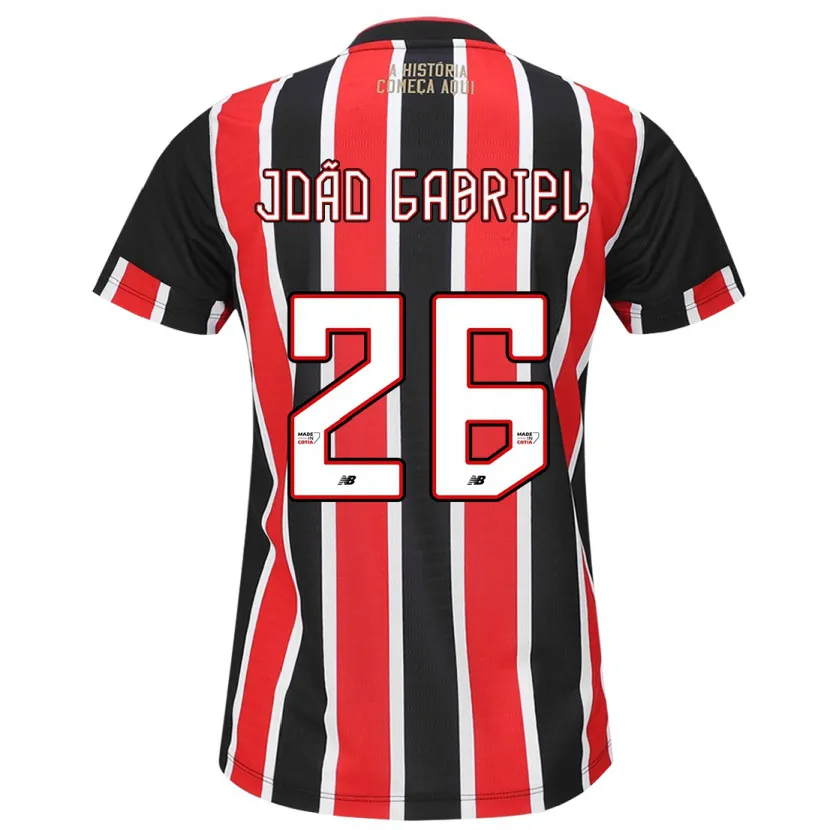 Danxen Dětské João Gabriel #26 Černá Červená Bílá Daleko Hráčské Dresy 2024/25 Dres