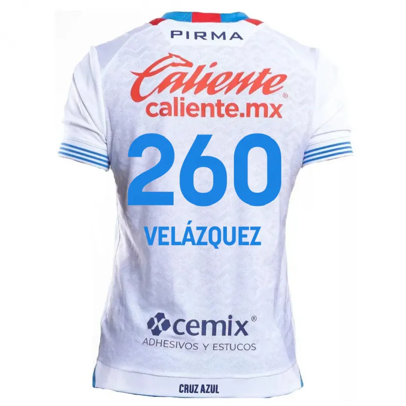 Danxen Dětské Víctor Velázquez #260 Bílá Modrá Daleko Hráčské Dresy 2024/25 Dres