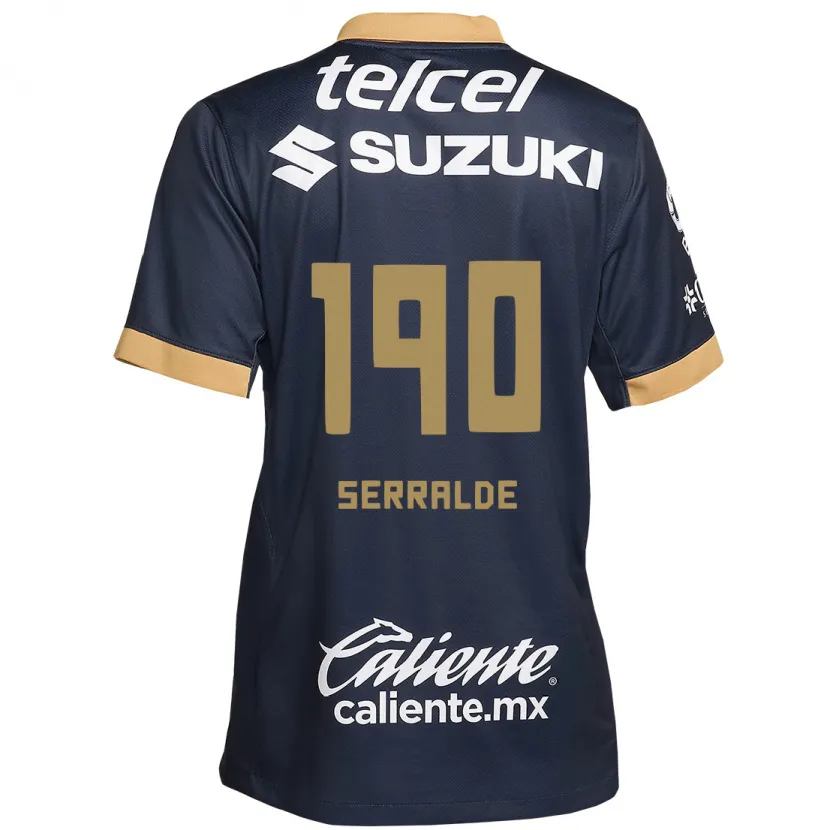 Danxen Dětské Gerardo Serralde #190 Obsidián Zlato Bílá Daleko Hráčské Dresy 2024/25 Dres