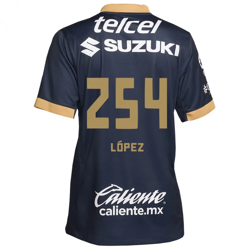 Danxen Dětské Santiago López #254 Obsidián Zlato Bílá Daleko Hráčské Dresy 2024/25 Dres